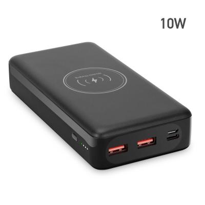 China Super Fast Power 10w Mobile Wireless Bank 20000mah 2 Power Banks Super Fast Mobile Wireless Bank 20000mah 2 USB Charging Phone Power Banks for sale