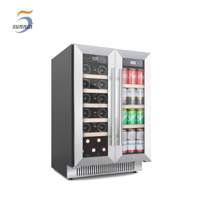 China Electric Wine Cabinet Commercial 40 Bottles Built In Wine Compressor Beverage Fridge Cooler Cooler For Home for sale