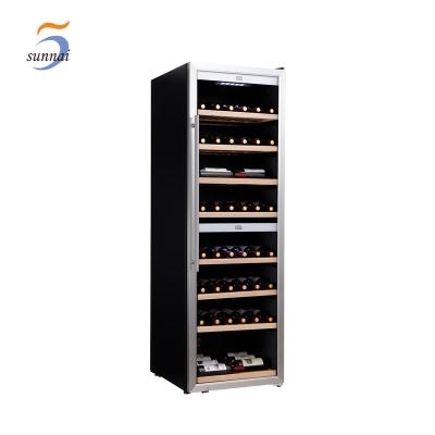 China Wholesale Hotel Wine Fridge Free Storage Bottles 180 Dual Zone Cooler Wine Fridge for sale