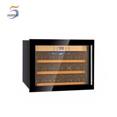 China 75L Full Door Glass Hotel Wine Cooler Single Zone Compressor Wine Cooler Fridge for sale