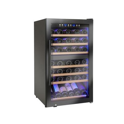 China Hotel 66 Bottles Stainless Steel Wine Cooler Refrigerator Cooler Freestanding Cabinet Wine Fridge Compressor for sale