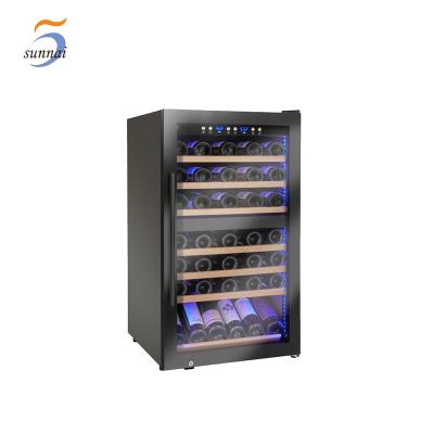 China Hotel Fridge Wine Cooler 2 Small Double Zone 66 Zone Electric Fridge Modern Bottle Led Wine Cooler for sale