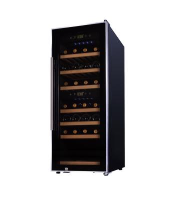 China Wholesale 38 Bottles Double Zone Hotel Wine Refrigerator Compressor Free Wine Cooler For Sale for sale