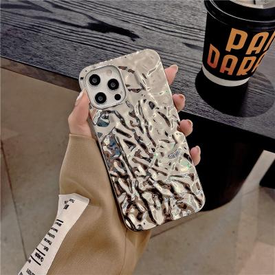 China Cool Anti-fall Personality Wind Silver Tin Foil Mobile Phone Case For iPhone 13/12 Max Pro for sale