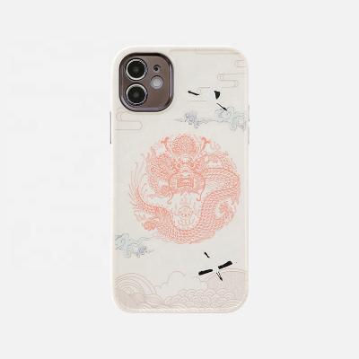 China Popular Designer Anti-fall Safety Pattern Shock Proof Dragon Lighter Luxury Squares Phone Case For iPhone 12/11 Pro Max for sale