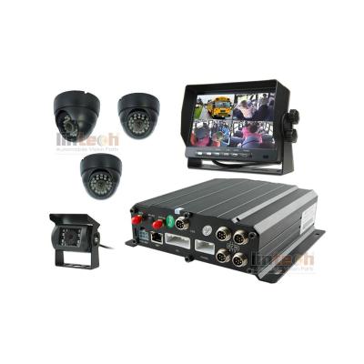 China Waterproof 4 Channels AHD 960P DVR High Resolution 7 Inch Monitor Bus Security Camera System 4 Video for sale