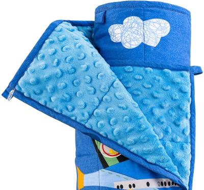 China Custom Lightweight Sensory Minky Therapy Cotton Weighted Blanket For Kids Children Worry Glass Beads 3lbs 5 lbs 7lbs 10 lbs Single Twin Size for sale