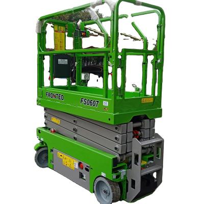 China FRONTEQ Hotels Scissor Lift FS0607 5.8m Height Electric Drive Aerial Work Platform for sale