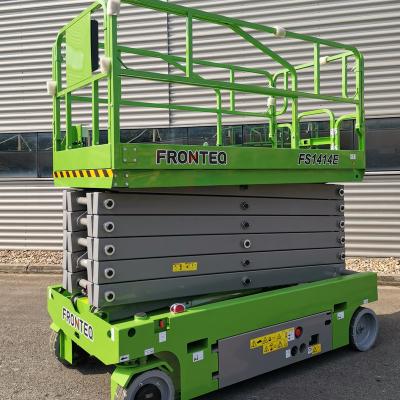 China Hotels FRONTEQ /Self-propelled /platform scissor lift /10-14m /FS1414E/Electric drive for sale