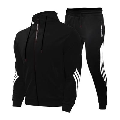 China Men's Anti-Shrink Suits Wholesale Custom Hooded Tracksuit Men Jogging Drawstring Zipper Tracksuits Sports for sale