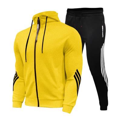 China Wholesale Custom Anti-Shrink Plain Gym Jogging Tracksuit Hoodie Suits Mens Sports Suit With Zipper Drawstring for sale