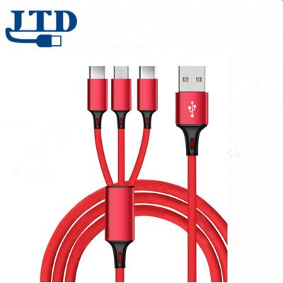 China MP3/MP4 Player Multiports 3 in 1 USB Charging Cable For IOS Type-C Micro USB Cable for sale