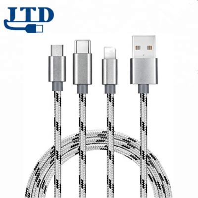 China Cheap high quality mobile phone mobile phone ROHS fast charger multi cable 3 in 1 usb charging cable for sale