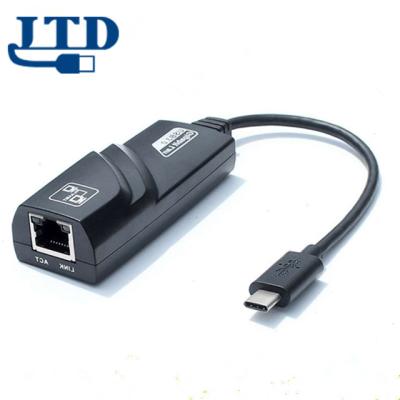 China LAPTOP USB C To Ethernet Adapter , USB3.1 Type C RJ45 Gigabit LAN Network Connector for sale