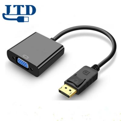 China High Quality Multimedia Displayport to VGA Cable Adapter DP to VGA Converter Male to Female Gold Plated Adapter for sale