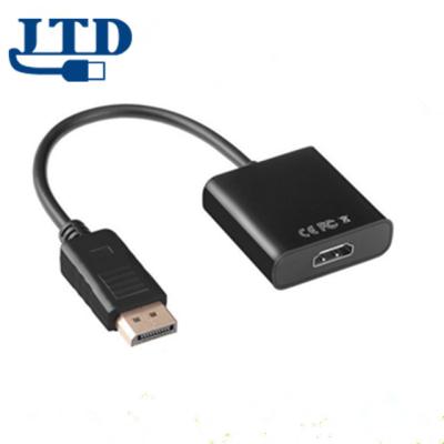 China Multimedia 20cm Black Gold Plated Displayport To HDMI Male To Female Adapter Cable For DisplayPort Enabled Desktops And Laptops for sale