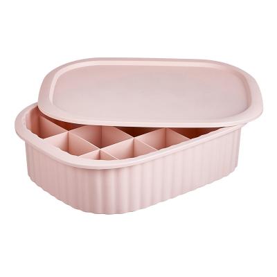 China 32.5*25*8.5cm Storage Box Underwear Socks Storage Organizer Home Plastic Divided Storage Box for sale