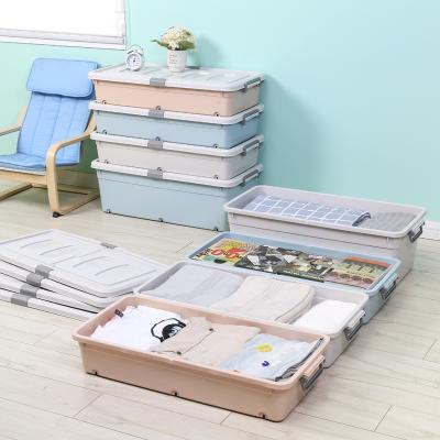 China Sustainable 80*39*16cm High Quality Plastic Clothes And Canvas Storage Container Box With Lid For Storage Clothes for sale