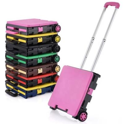 China Mid-Size Collapsible Folding Woka Luggage Trolley Shopping Cart Viable Storage Box Home Factory Direct for sale