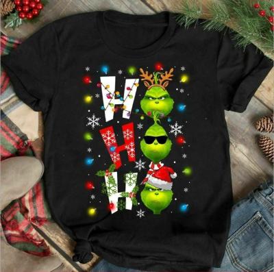 China 2022 New Style Anti-Wrinkle Christmas Ho Ho Snowflake T-Shirt For Women for sale