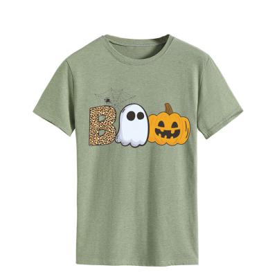 China 2021 Breathable Cute Ghost And Pumpkin Printed O-neck T-shirt For Women Factory Wholesale for sale