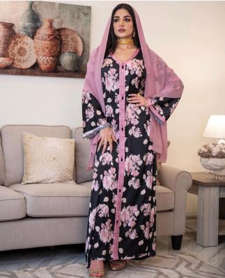 China Dubai&Muslims Fashion Islamic Printing New Arrivals Ramadan Women Abaya Kaftan Kaftan Style Long Dress 2021 #001 for sale