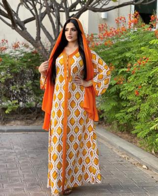 China 2021 Islamic Long Dress #001 Abaya Kaftan Style Ramadan Clothing Elegant Loose Dress Muslim And Arabic Long Print Long Dress for sale