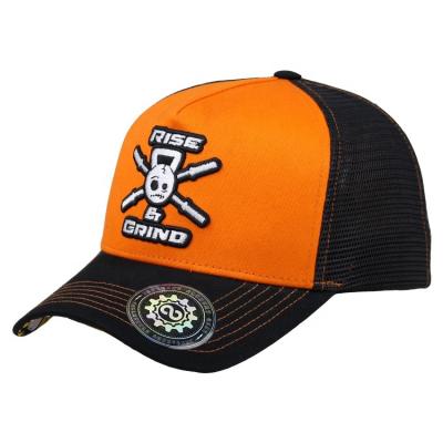 China COMMON Orange Custom Trucker Hat Embroidery Low Profile Trucker Hat for sale