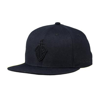 China COMMON 100% cotton custom flat brim 3d embroidery black baseball cap and snapback hat for sale