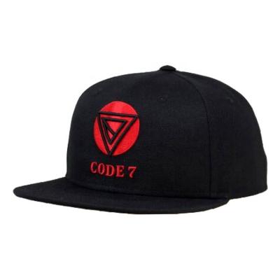 China COMMON Flat Brim Snapback Hat With Leather Patch, Embroidery Stock Hip Hop GIF Types 3D Back Hats for sale