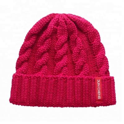 China breathable & Factory Wholesale Waterproof Custom Design Colorful Cable Knit Beanie Hat for sale