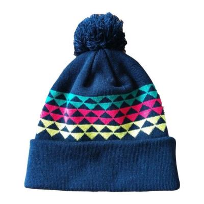 China COMMON Wholesale Custom Logo Cuff Wool Beanies Hat Slouchy Knitted Ski Hat for sale