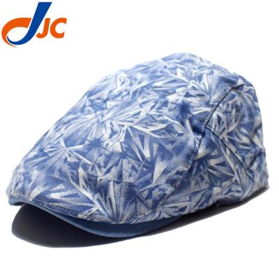 China Fashion Design Vintage Striped Plaid Trim Dad Hat Cap Cotton Curve Bill Ivy Beret Plant for sale