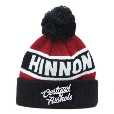 China COMMON Knitted Hats Custom Embroidered Logo Warm Beanie Men's Winter Hat for sale