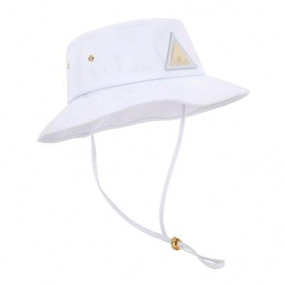 China Verified Custom Women Designed Blast White Cotton 3D Embroidery Flat Iron Fashion Cotton Denim Bucket Hat 2021 for sale