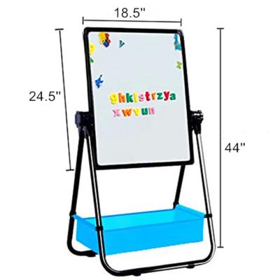 China Border Durable Plastic Dry Erase Magnetic Easel, Double Sided Whiteboard and Chalkboard Easel for Kids for sale