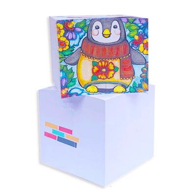 China Custom Loose Leaf Loose Leaf Feature Note Cube , Side Printed Note Pads For Advertising for sale