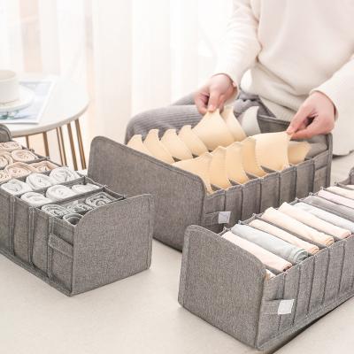 China Folding New Household Clothes Storage Sorting To Underwear Storage Box Socks Bra Underpants Foldable Divider Drawer Closet Organizer for sale