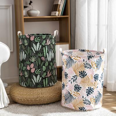 China Art Decor Wholesale Light Weight Collapsible Round Storage Laundry Hamper Dirty Hamper Clothes Cardboard Kids Toy Organizer Bucket for sale