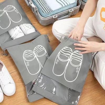 China 1pcs Minimalist Nonwoven Travel Portable Bag Shoes Storage Bag Closet Organizer Waterproof Pocket Clothing Classified Hanging Bag for sale