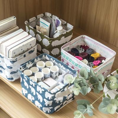 China Wholesale Cheap Price Cloth Storage Basket Toy Storage Box Underwear Cosmetic Sundries Office Stationery Stored Desk Organizer for sale