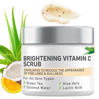 China Exfoliator Private Label Brightening Exfoliating Green Tea And Vitamin C Face Scrub for sale