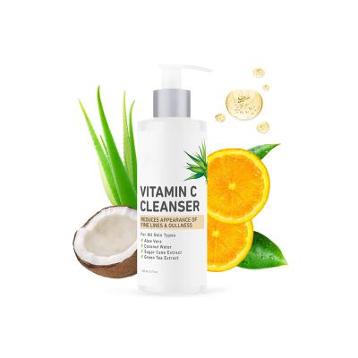 China Best Private Label Acne Treatment Whitening Fine Lines Anti Aging Vitamin C Face Cleanser for sale