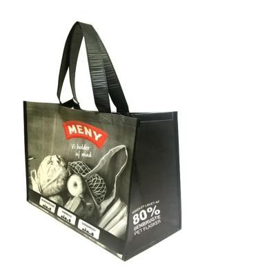 China Eco-friendly Recycled Rpet Foldable Bag Polyester Fabric Shopping Waterproof Rpet Shopping Bag With Custom Printing for sale