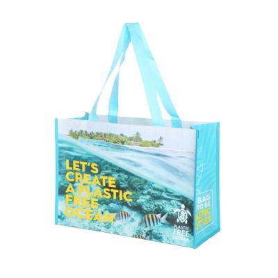 China Eco-Friendly Reusable Grocery Bags Shopping Totes Made From Rpet Heavy Duty Laminated Water Resistant Extremely Durable And Easy To Clean for sale