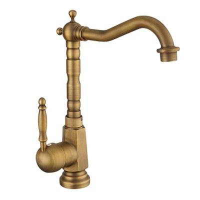 China Thermostatic Faucets Single Lever Antique Faucet Brass Kitchen Taps Single Handle Single Hole Thermostatic Faucets Brushed Deck Mounted European for sale