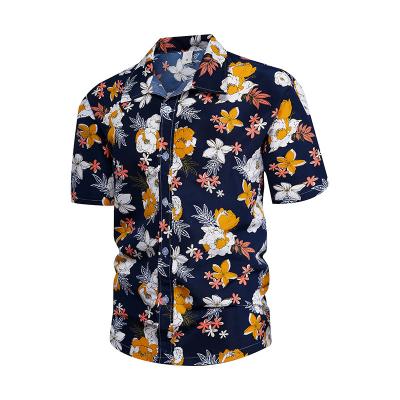 China Hawaiian Anti-pilling Shirt Summer Men's Handsome Sleeve Beach Resort Shirt Plus Size Men's Shirts for sale