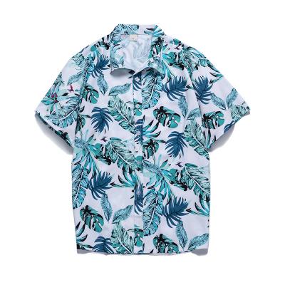 China 2022 Summer New Arrival Anti-pilling Floral Print Hawaiian Shirts Mens Wholesale Short Sleeve Shirt Resort Plus Size Mens Shirts for sale