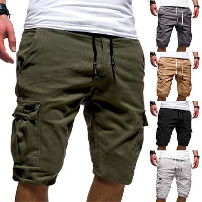 China Anti-wrinkle Summer Fashion Solid Color Casual Side Pockets Tied Belt Drawstring Pants Modern Multifunctional Men's Shorts for sale