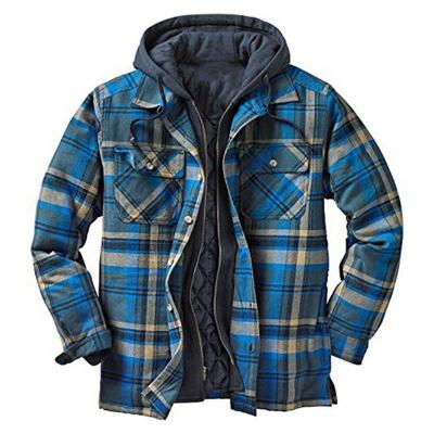 China Wholesale Custom QUICK DRY Mens Winter Thick Quilted Cotton Plaid Duffle Loose Hooded Jacket Plus Size Men's Jackets for sale